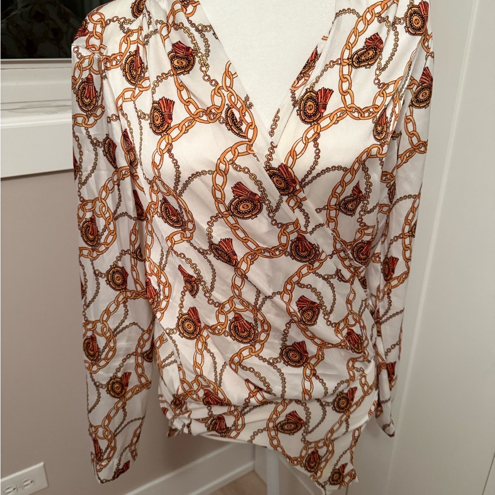 Zara Chain Pattern body suit  in Orange and Brown